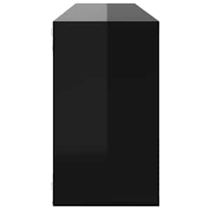 Nástěnné krychlové police 4 ks černé 80x15x26,5 cm dřevotříska - obrázek 7