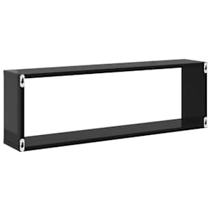Nástěnné krychlové police 4 ks černé 80x15x26,5 cm dřevotříska - obrázek 8