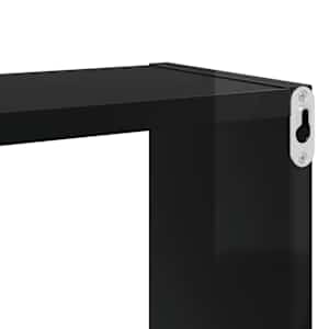 Nástěnné krychlové police 4 ks černé 80x15x26,5 cm dřevotříska - obrázek 9