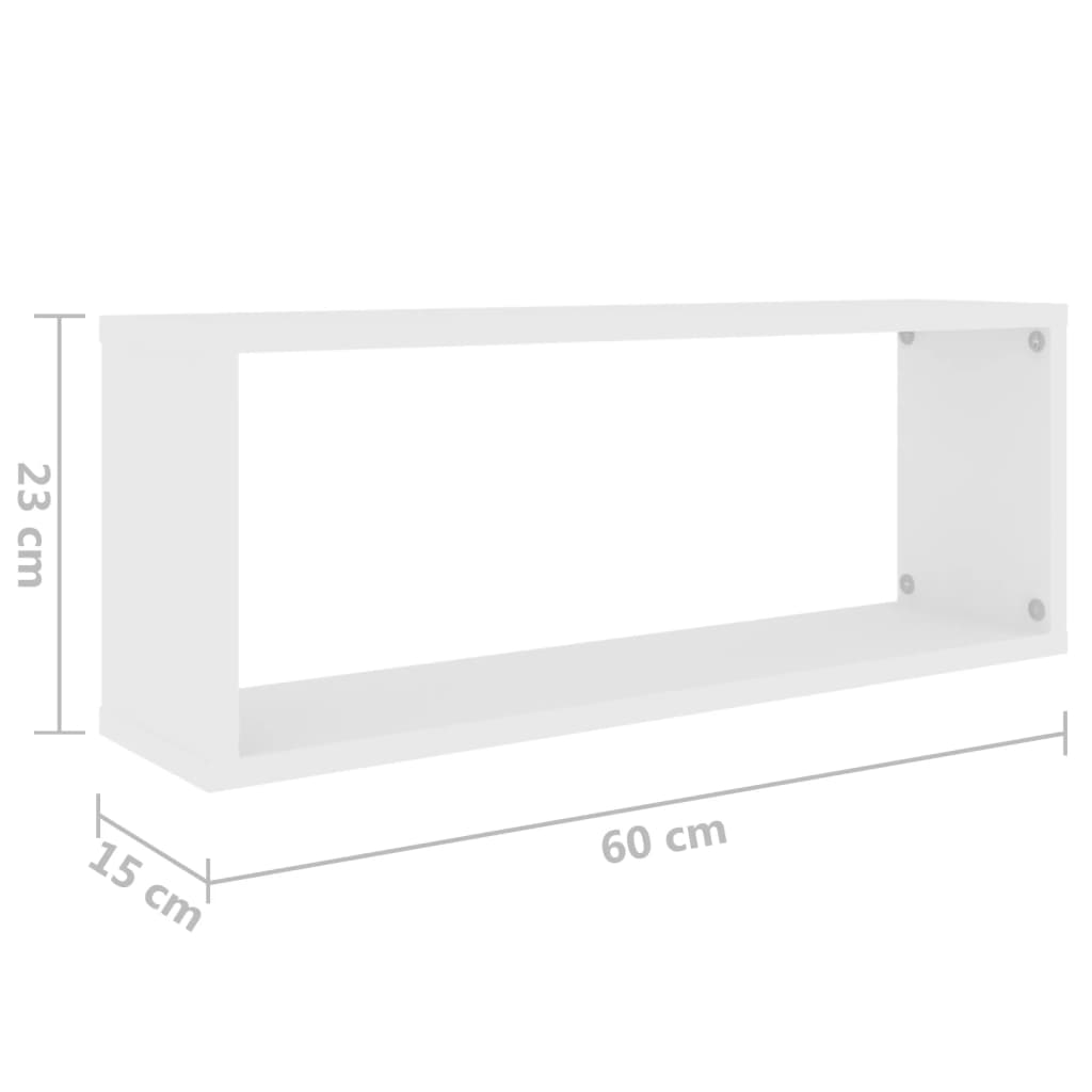 Würfelregale 2 Stk. Weiß 60x15x23 cm Holzwerkstoff | Stepinfit.de