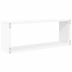 Nástěnné obdélníkové police 4 ks bílé 60 x 15 x 23 cm kompozit - obrázek 7