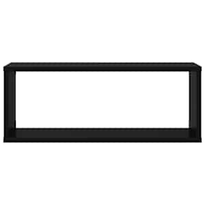 Nástěnné obdélníkové police 4 ks černé 60 x 15 x 23 cm kompozit - obrázek 5