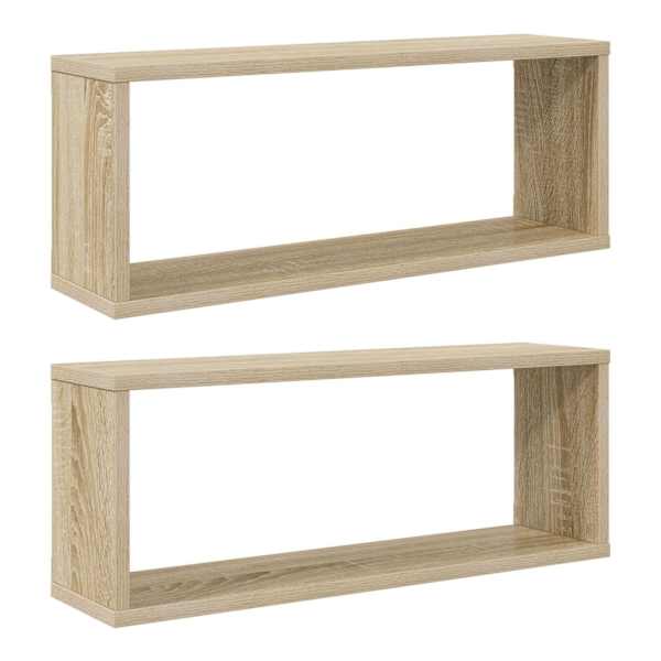 vidaXL kuubikukujulised seinariiulid 2 tk, Sonoma tamm, 60x15x23 cm