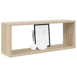 Nástěnné obdélníkové police 2 ks dub sonoma 60x15x23cm kompozit - obrázek 3
