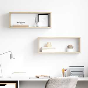 Stenske police kockaste 2 kosa sonoma hrast 60x15x23 cm