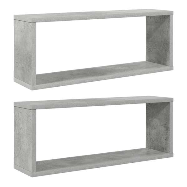 vidaXL kuubikukujulised seinariiulid 2 tk, betoonhall, 60x15x23 cm