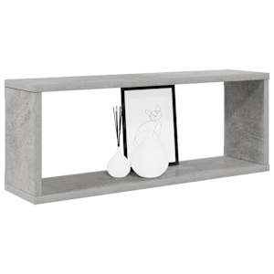 Nástěnné obdélníkové police 2 ks betonově šedé 60 x 15 x 23 cm - obrázek 3