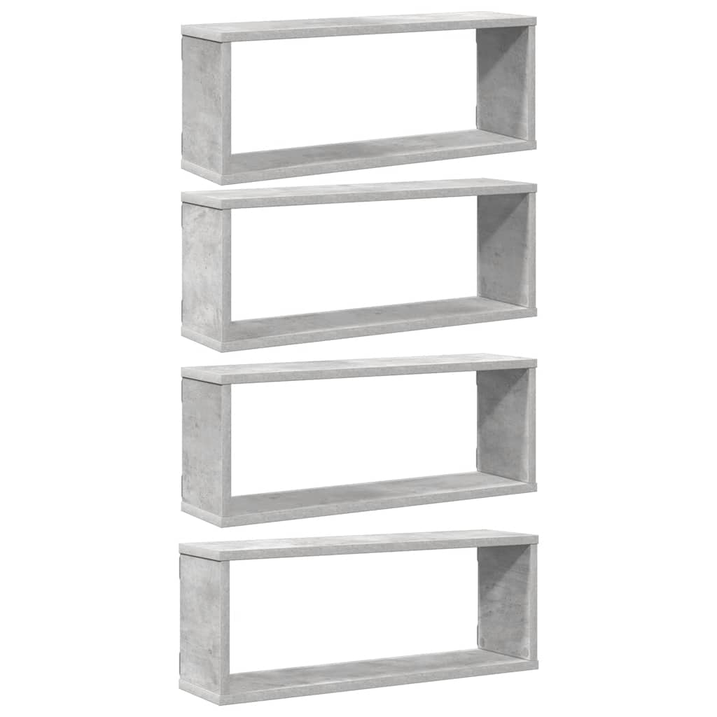 Thumbnail - vidaXL Würfelregale 4 Stk. Betongrau 60x15x23 cm Holzwerkstoff