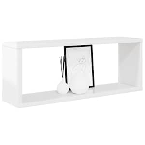 Nástěnné obdélníkové police 2 ks bílé lesk 60x15x23 cm kompozit - obrázek 3