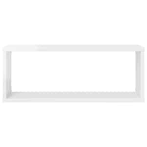 Nástěnné obdélníkové police 2 ks bílé lesk 60x15x23 cm kompozit - obrázek 5