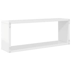 Nástěnné obdélníkové police 2 ks bílé lesk 60x15x23 cm kompozit - obrázek 7