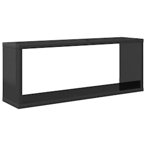 Nástěnné obdélníkové police 6 ks šedá lesk 60x15x23 cm kompozit - obrázek 4