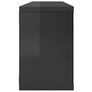 Nástěnné obdélníkové police 6 ks šedá lesk 60x15x23 cm kompozit - obrázek 6