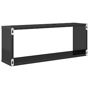 Nástěnné obdélníkové police 6 ks šedá lesk 60x15x23 cm kompozit - obrázek 7