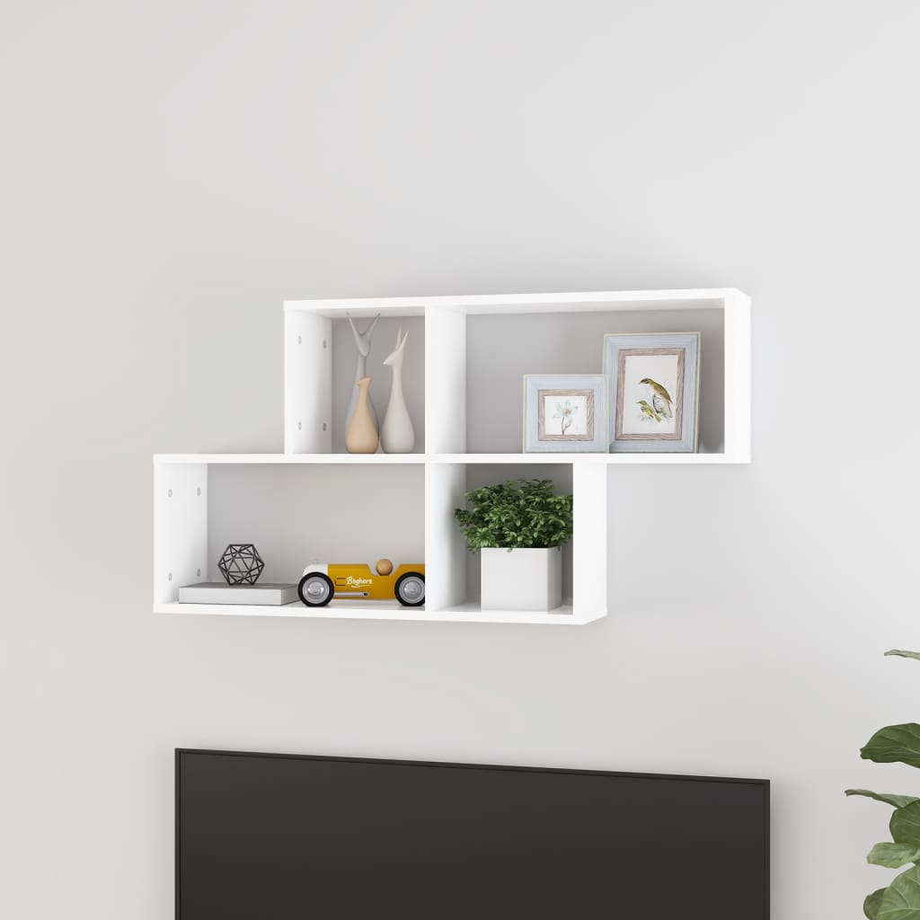vidaXL P�ka �cienna, bia�a, 100x18x53 cm, materia� drewnopochodny