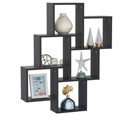 vidaXL Sieninė lentyna, pilkos spalvos, 78x15x93cm, apdirbta mediena