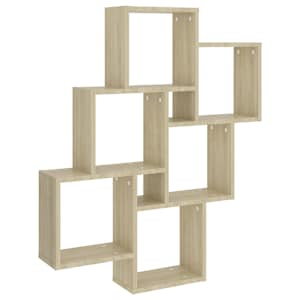 vidaXL seinakuubikukujuline riiul Sonoma tamm 78 x 15 x 93 cm t&ouml;&ouml;deldud puit
