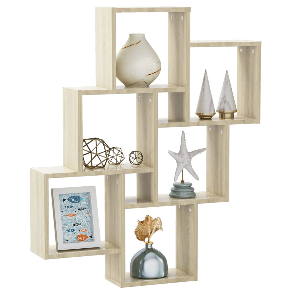 

vidaXL Wandschap kubus 78x15x93 cm spaanplaat sonoma eiken