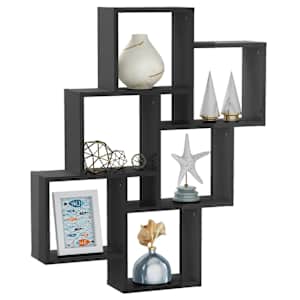 vidaXL Sieninė lentyna, pilka, 78x15x93cm, apdirbta mediena, blizgi