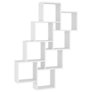 vidaXL kuubikukujuline seinariiul, valge, 90x15x119 cm, puitlaastplaat
