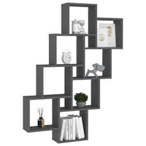 vidaXL Sieninė lentyna, pilkos spalvos, 90x15x119cm, apdirbta mediena