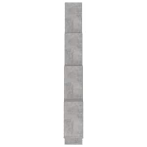 Nástěnná čtvercová police betonově šedá 90x15x119 cm kompozit - obrázek 5