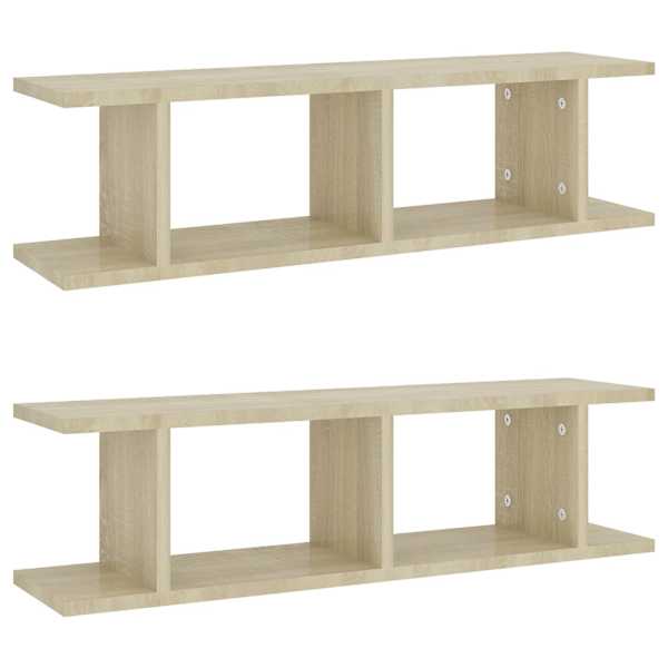 vidaXL seinariiulid 2 tk, sonoma tamm, 75x18x20 cm, tehispuit