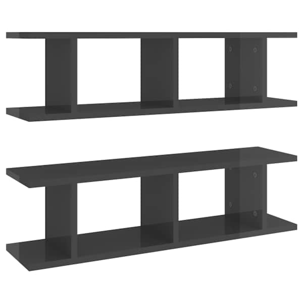 vidaXL seinariiulid 2 tk, hall, 75x18x20 cm, tehispuit