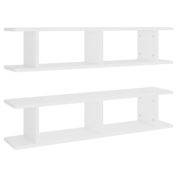 vidaXL seinariiulid 2 tk, valge, 90x18x20 cm, puitlaastplaat