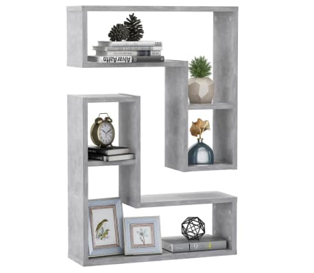 vidaXL Wandregale 2 Stk. Betongrau 50x15x50 cm Holzwerkstoff
