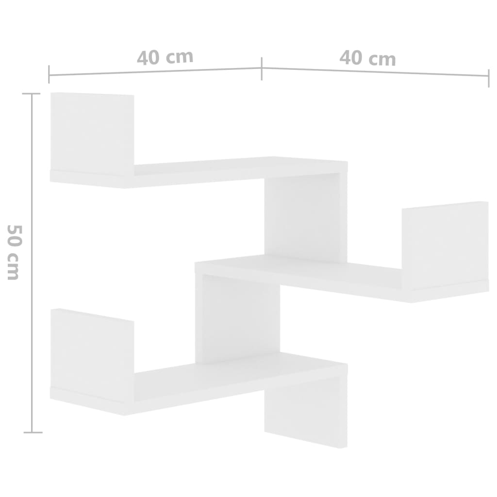 Wand-Eckregale 2 Stk. Weiß 40x40x50 cm Holzwerkstoff | Stepinfit.de