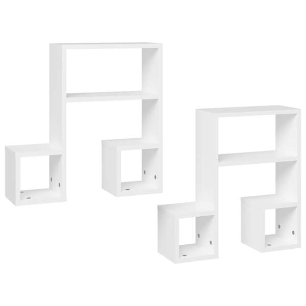 vidaXL seinariiulid 2 tk, valge, 50 x 15 x 50 cm, tehispuit
