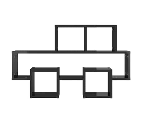 vidaXL Car-shaped Wall Shelf High Gloss Black 82x15x51 cm Engineered Wood