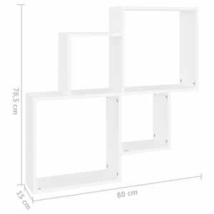 Nástěnná čtvercová police bílá 80x15x78,5 cm kompozitní dřevo - obrázek 6