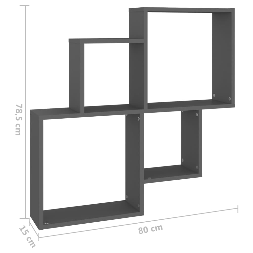 Mensola da Parete a Cubo in Truciolato 80x15x78,5 cm Colori Diversi vidaXL