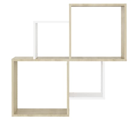 vidaXL Sieninė lentyna, balta/ąžuolo, 80x15x78,5cm, apdirbta mediena