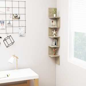 Stenska kotna polica sonoma hrast 20x20x127,5 cm inženirski les