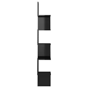 vidaXL Wall Corner Shelf High Gloss Black 20x20x127.5 cm Engineered Wood