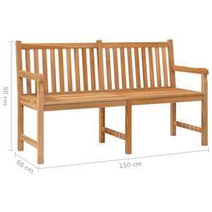 Zahradní lavice 150 cm masivní teakové dřevo - obrázek 7