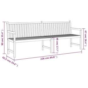Zahradní lavice 228 cm masivní teakové dřevo - obrázek 9