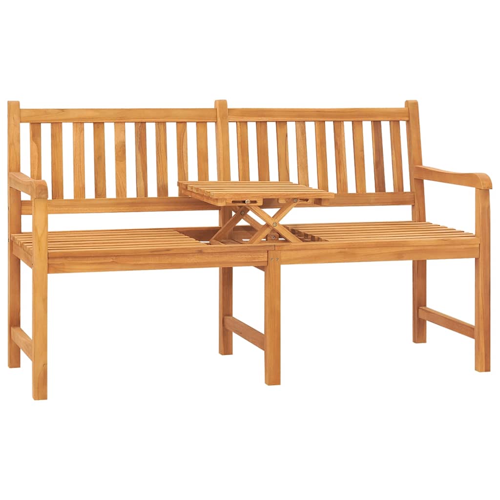 vidaXL Gartenbank 3-Sitzer mit Tisch 150 cm Massivholz Teak