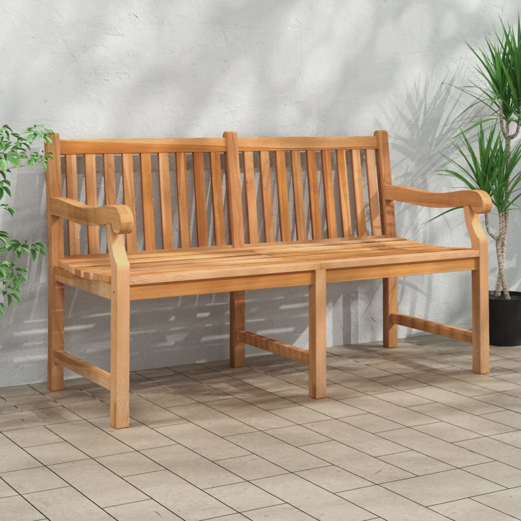 vidaXL Garden Bench 150 cm Solid Teak Wood