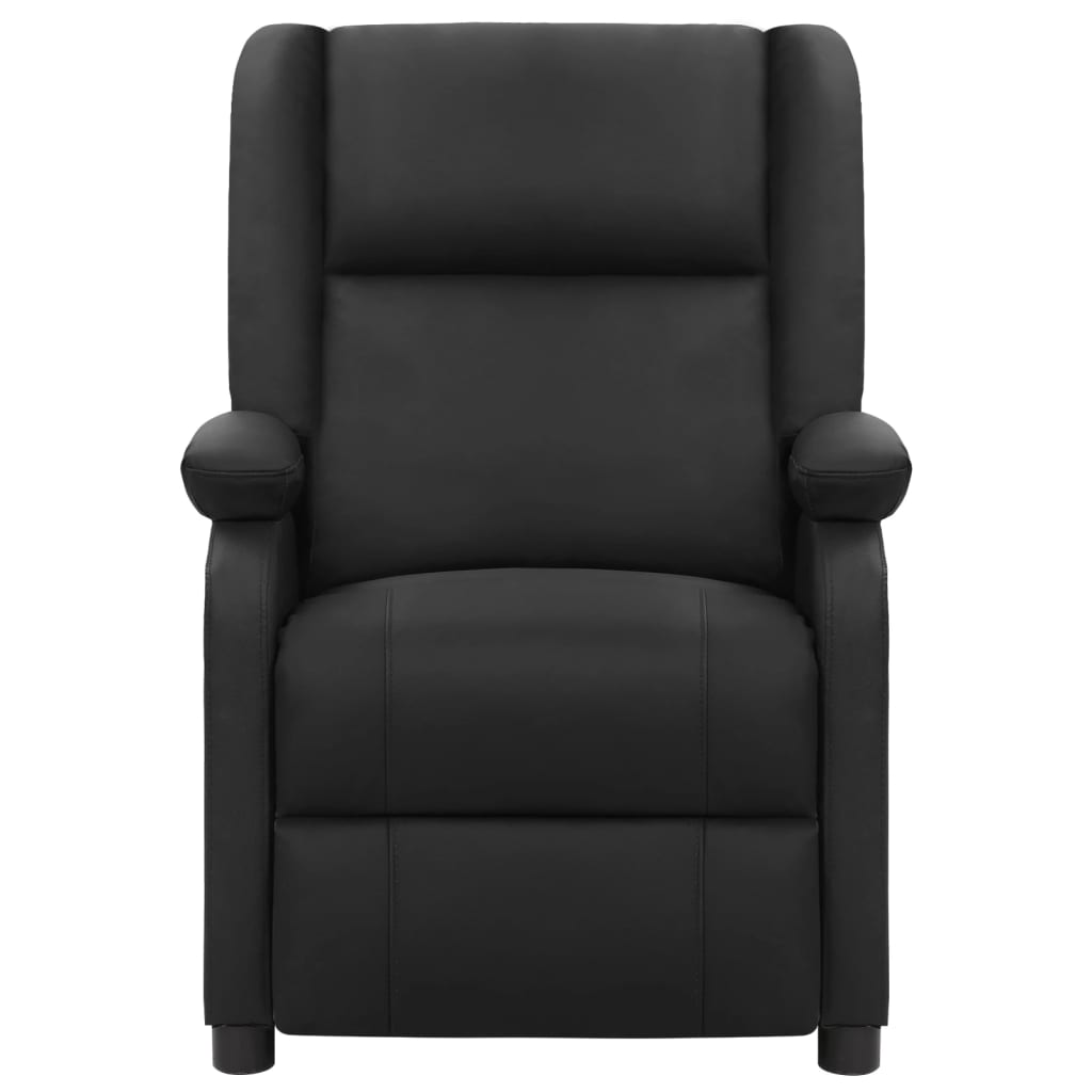 vidaXL Fauteuil echt leer zwart