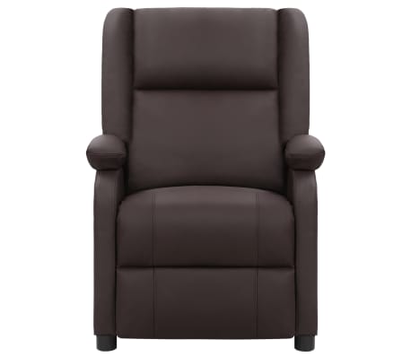 vidaXL Fauteuil de massage marron cuir véritable