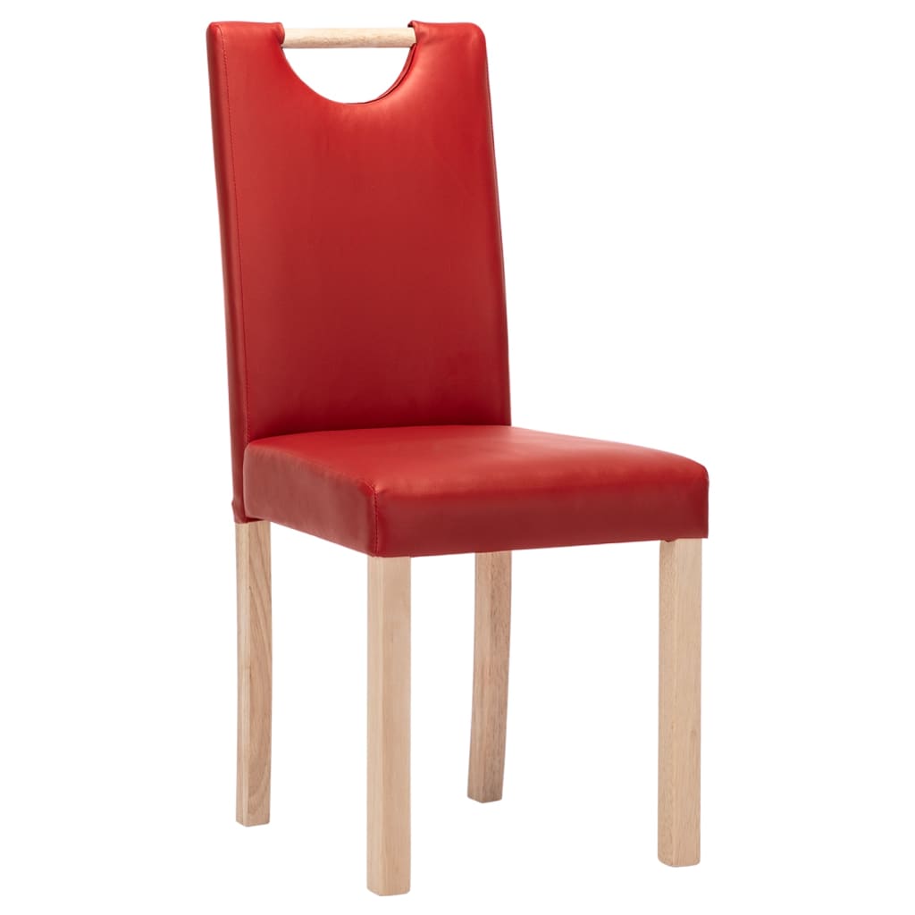 

vidaXL Eetkamerstoelen 4 st kunstleer wijnrood