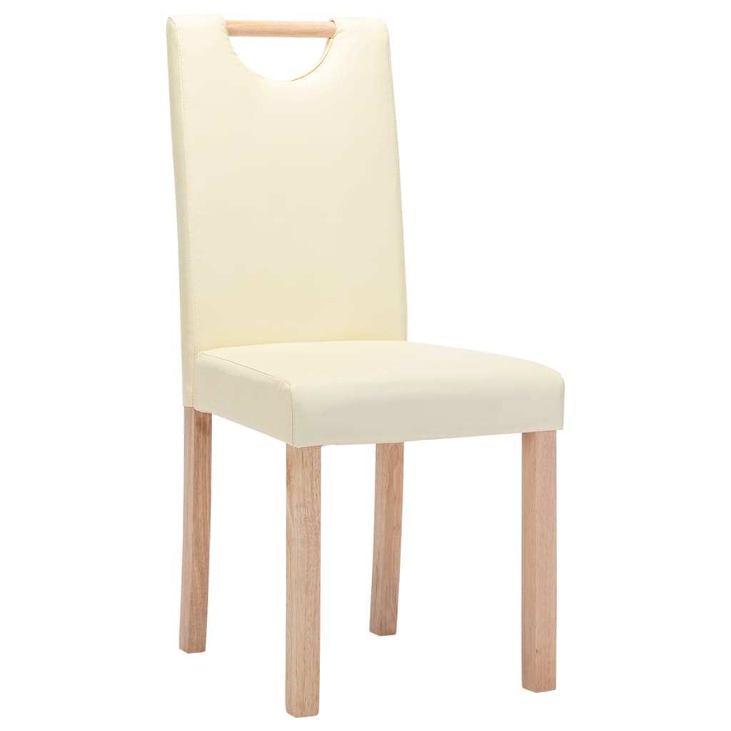 vidaXL Jídelní židle 2 ks krémové umělá kůže