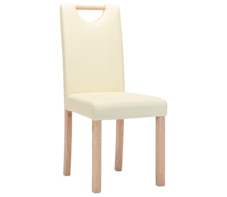vidaXL Blagovaonske stolice od umjetne kože 2 kom krem