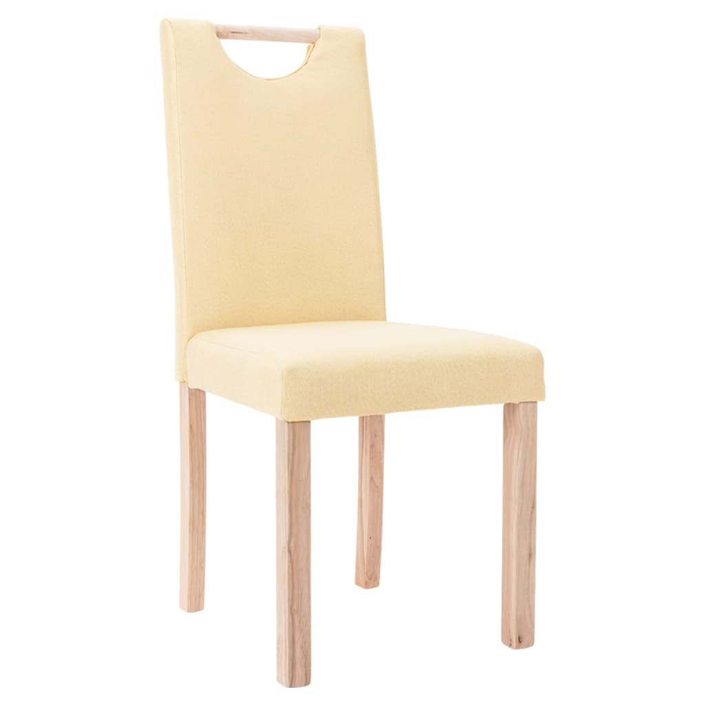 

vidaXL Eetkamerstoelen 2 st stof crèmekleurig