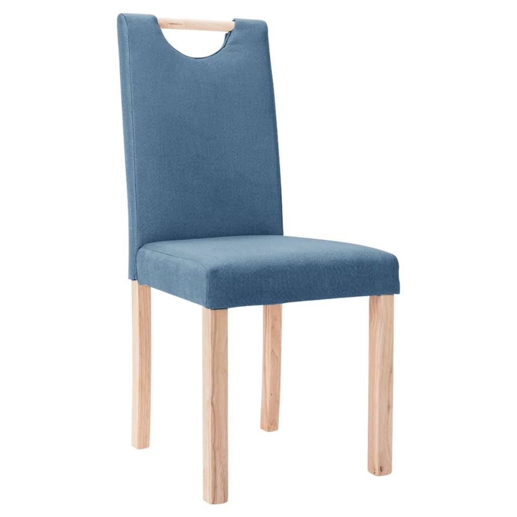 vidaXL Chaises à manger lot de 4 bleu tissu