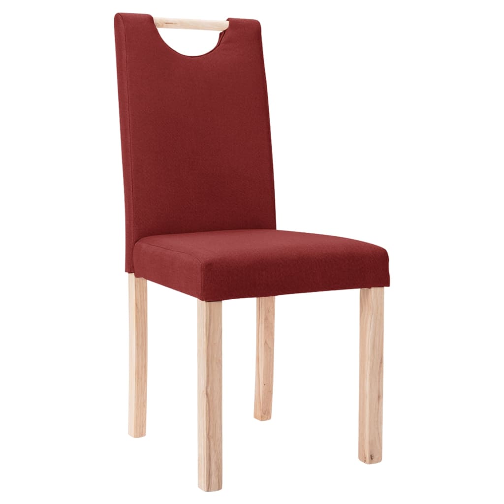 vidaXL Chaises à manger lot de 2 rouge bordeaux tissu